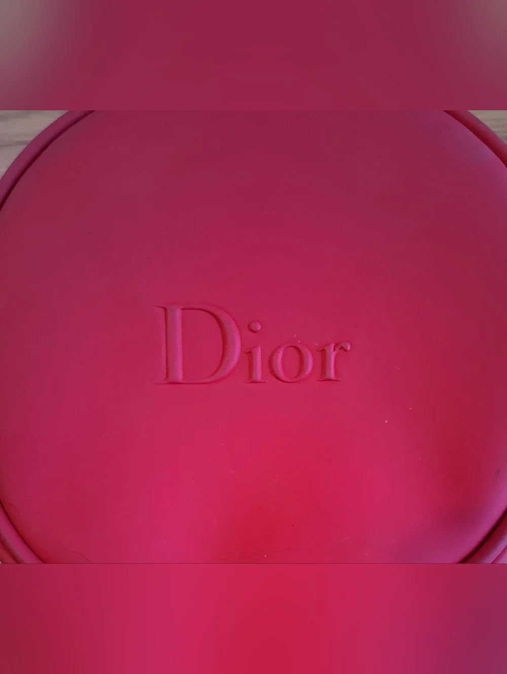 EUC Dior Beauty Red Circular Cosmetic Makeup Travel Coin Pouch Bag